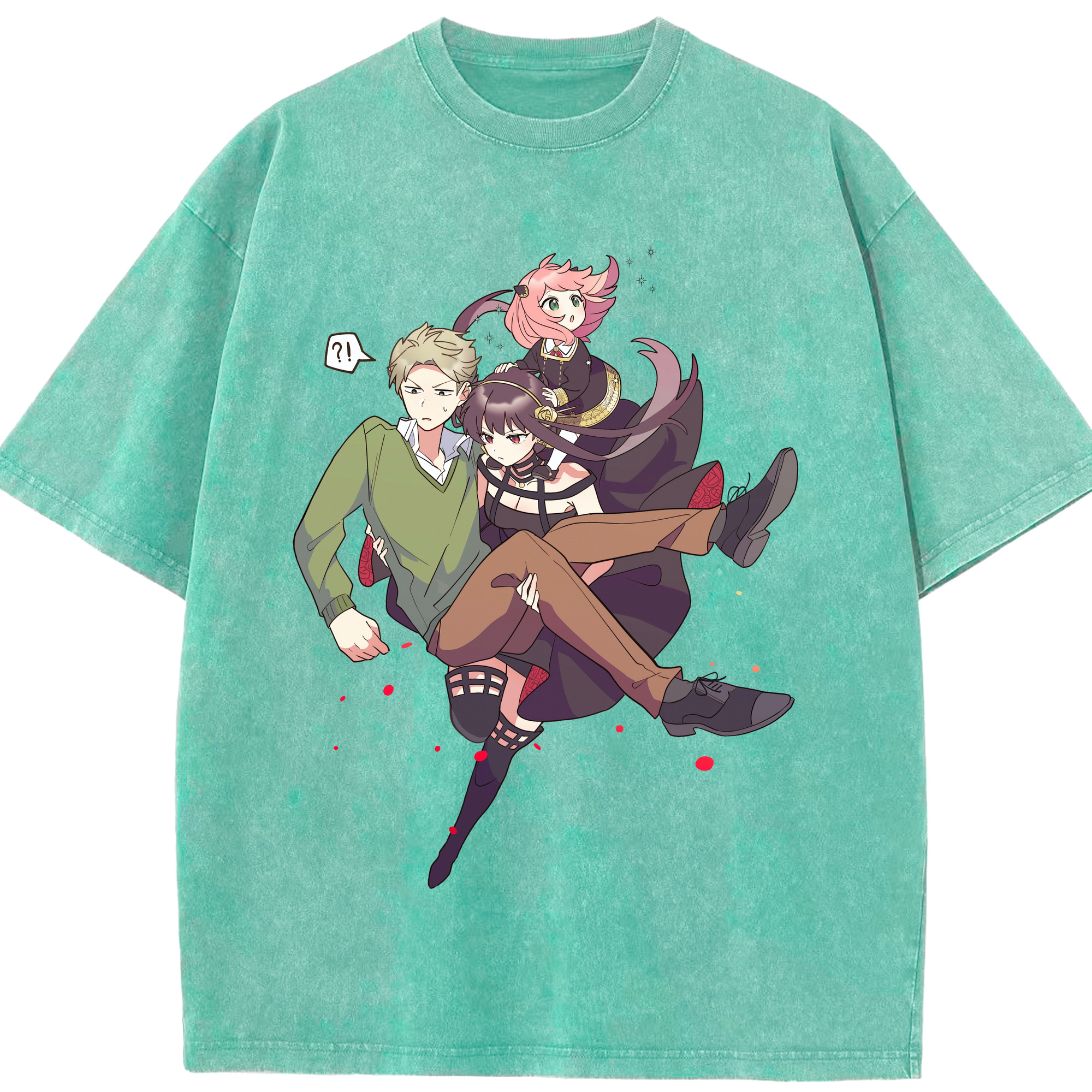 （画像用） SPY×FAMILY间谍家家酒 綿100% ヴィンテージ風 半袖Tシャツ（フロントプリント）